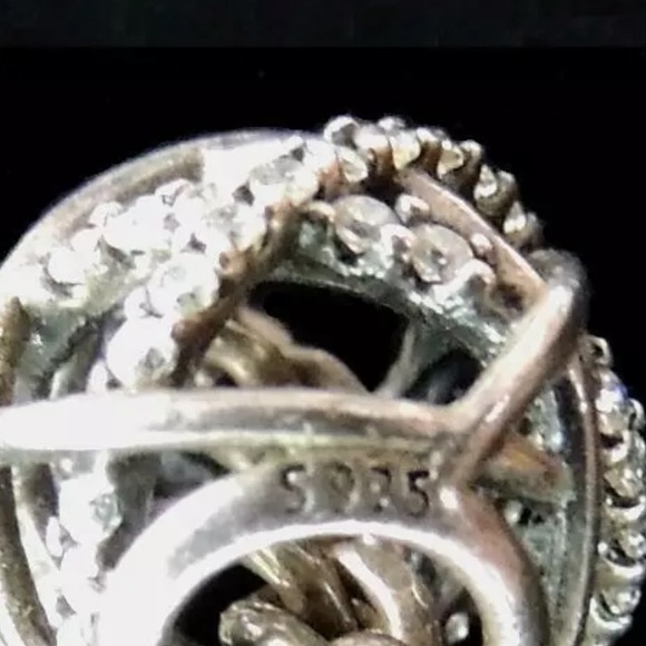 Retired Pandora Sparkling Line Open Works charm sterling - Picture 3 of 3